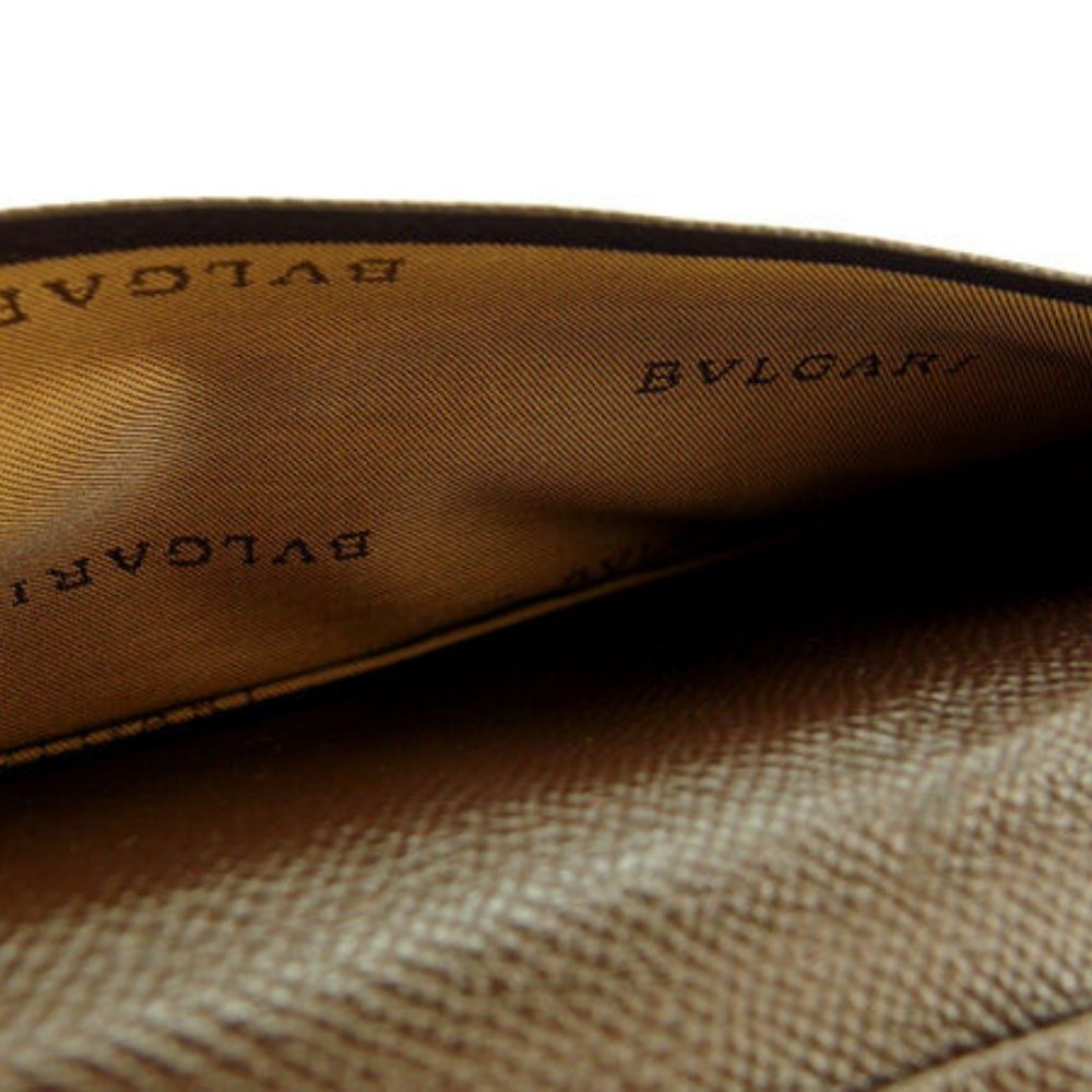 Bvlgari Wallet Purse Long Wallet Logo Brown Mens Authentic Used - Picture 6 of 6